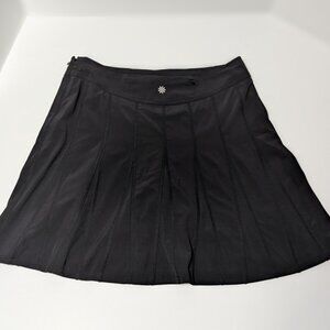 ATHLETA Black Pleated Side Zipper Skort Size 10